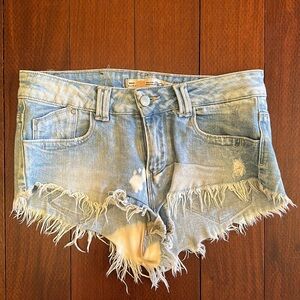 Zara denim mini shorts